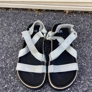 bp. Women's White/silver Strappy Platform Sandals
